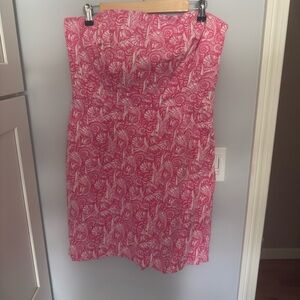 Vineyard Vines "Shells Allover" print strapless dress